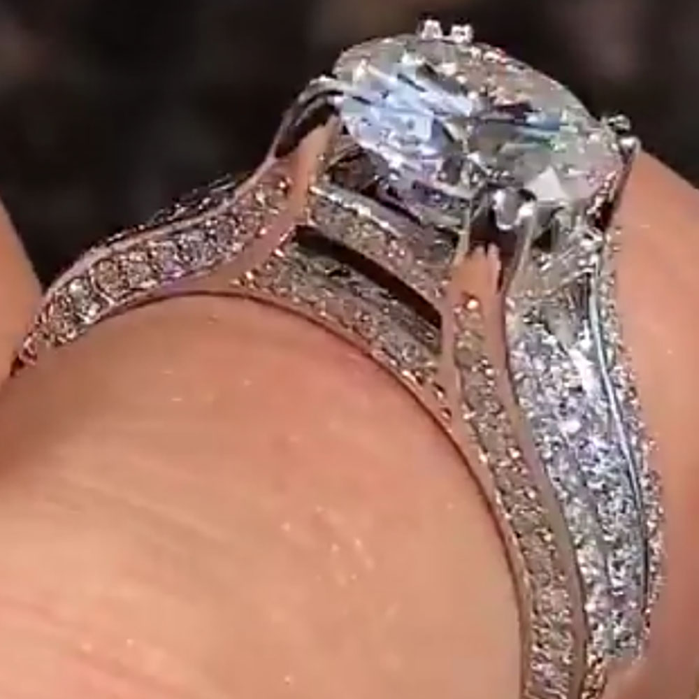 Custom Solid 14K White Gold Wo - Moissanite Engagement Ring 1 Carat review and price
