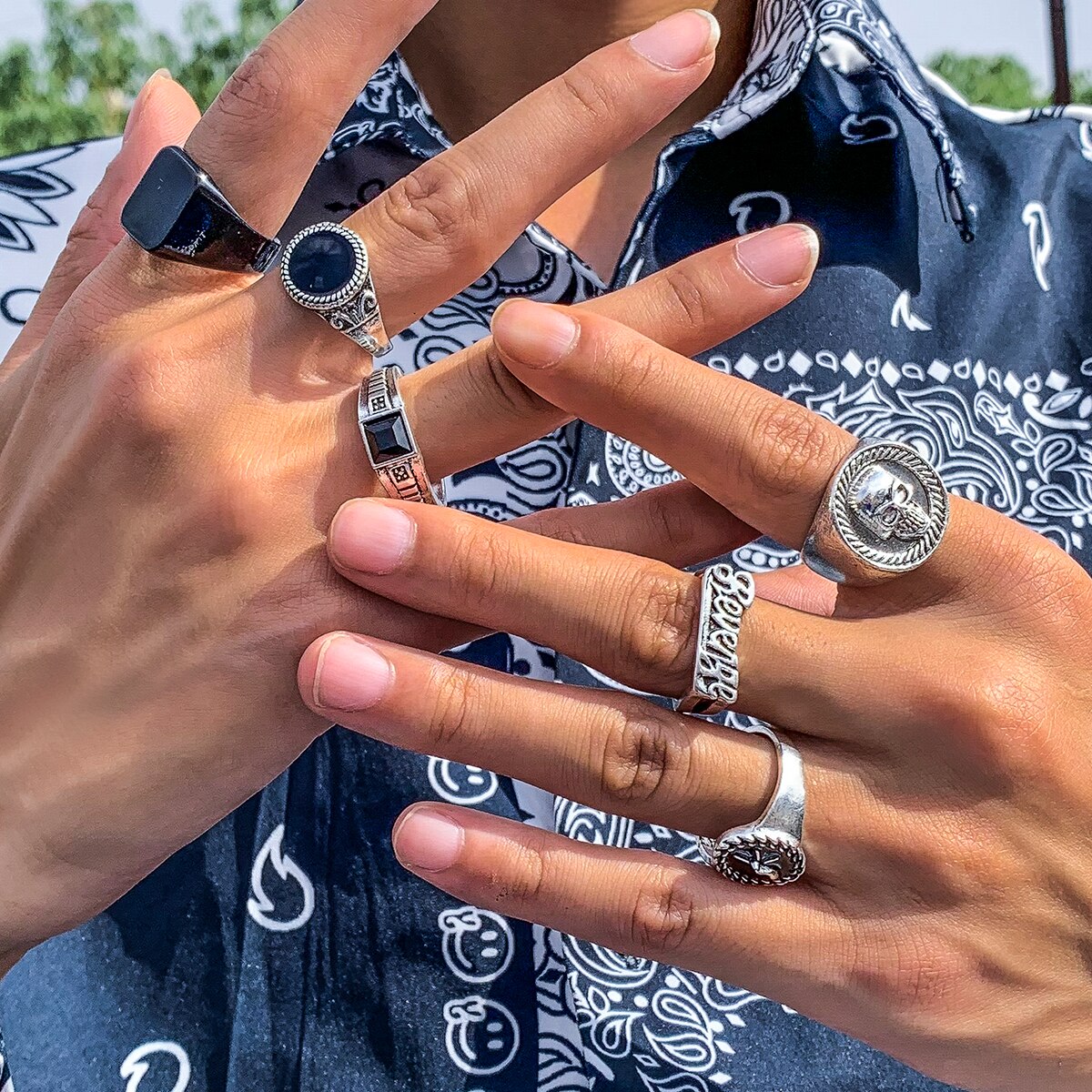 6Pcs/Set Goth Vintage Skeleton - Vintage Punk Knuckle Rings Set review and price