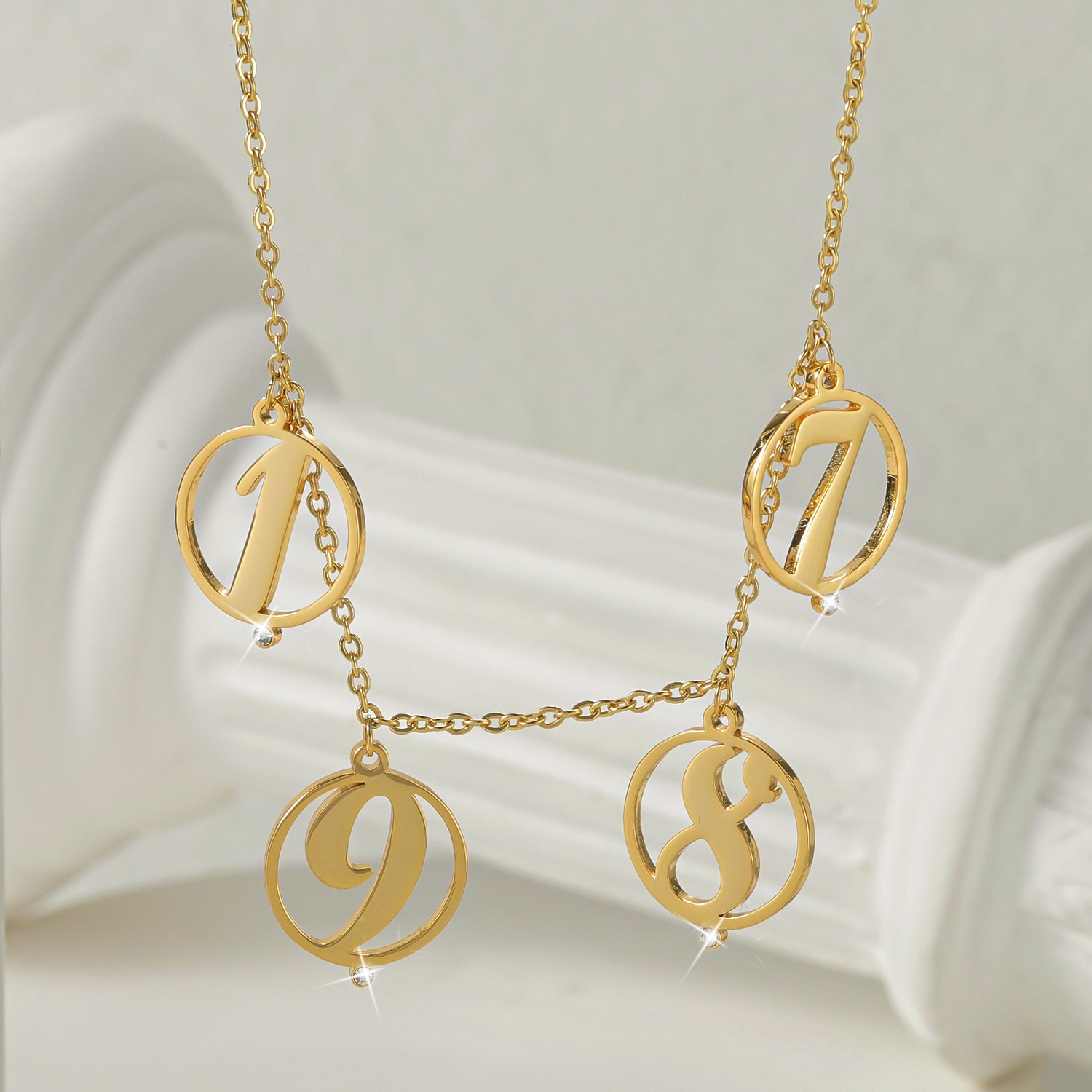 Customize Halo Multi Initial N - Initial Letter Necklace 18K Gold review and price