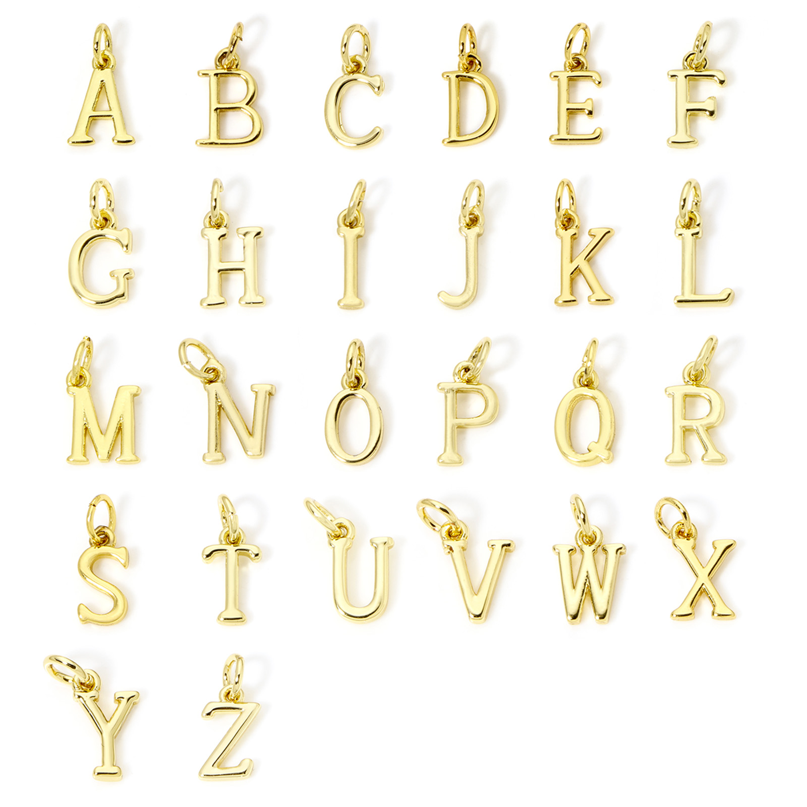5 Piece Brass Charms 18K Gold  - Initial Letter Necklace 18K Gold review and price