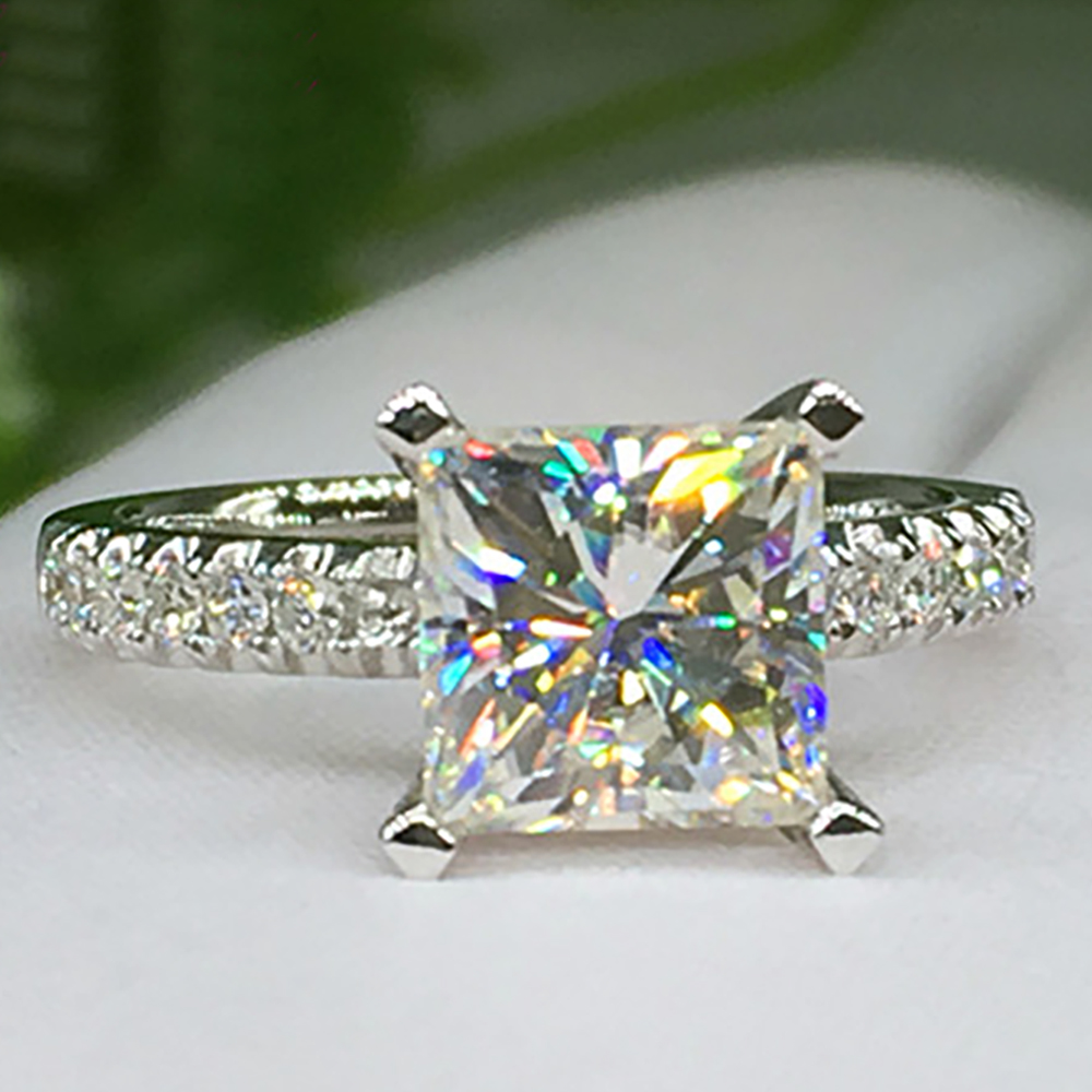 Custom Solid 10K Au417 White G - Moissanite Engagement Ring 1 Carat review and price