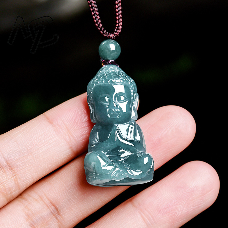 Natural Real Emerald Jade Blue - Necklaces review and price