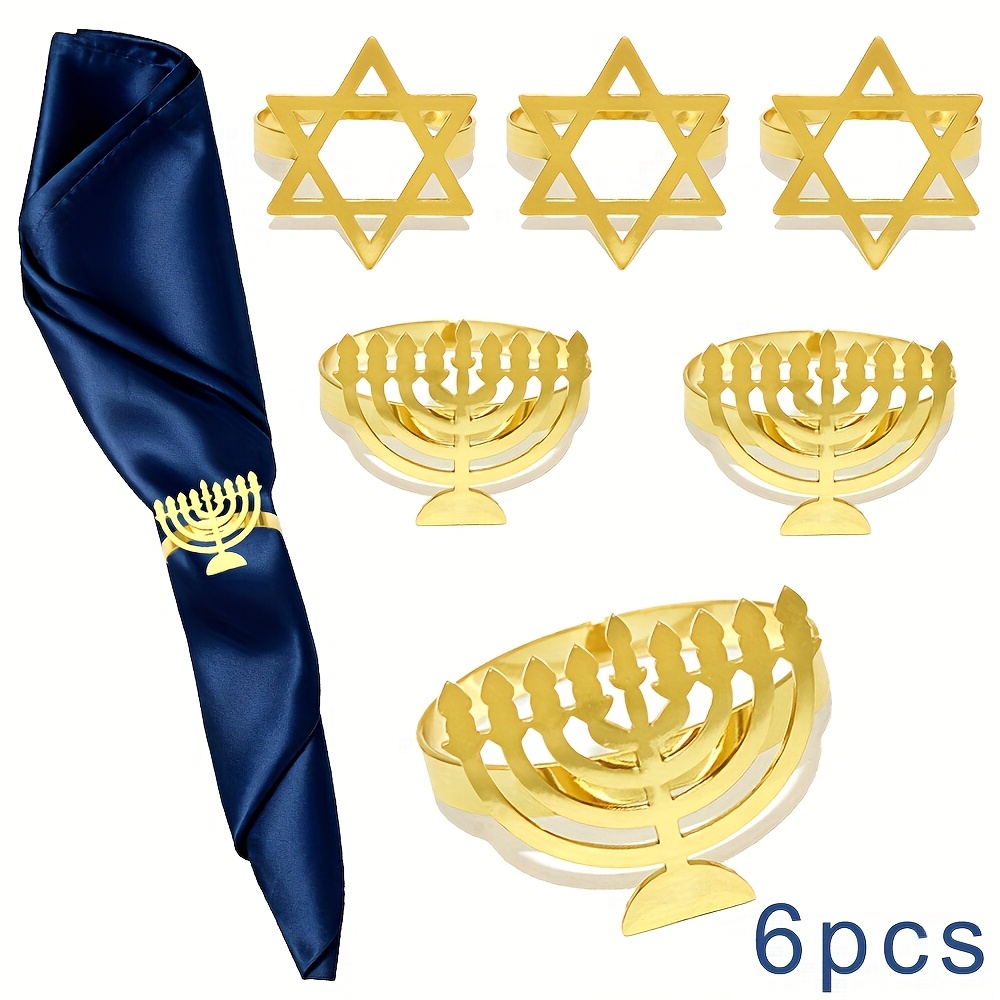 6Pcs Hanukkah Menorah Napkin R - Rings review and price