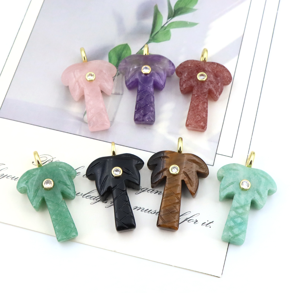 Natural Stone Coconut Tree Pen - Crystal Pendant Necklace Natural Stone review and price