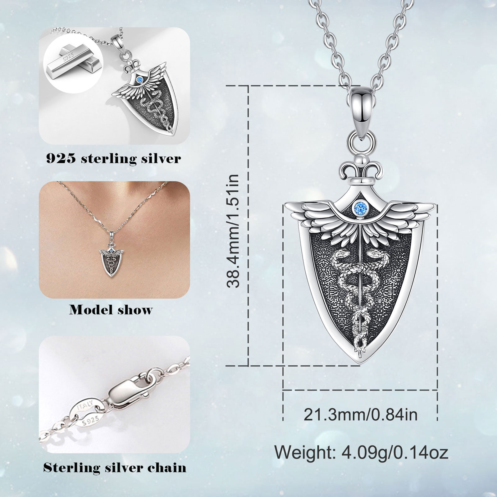 Eudora Original 925 Sterling S - 925 Sterling Silver Chain Necklace Men review and price