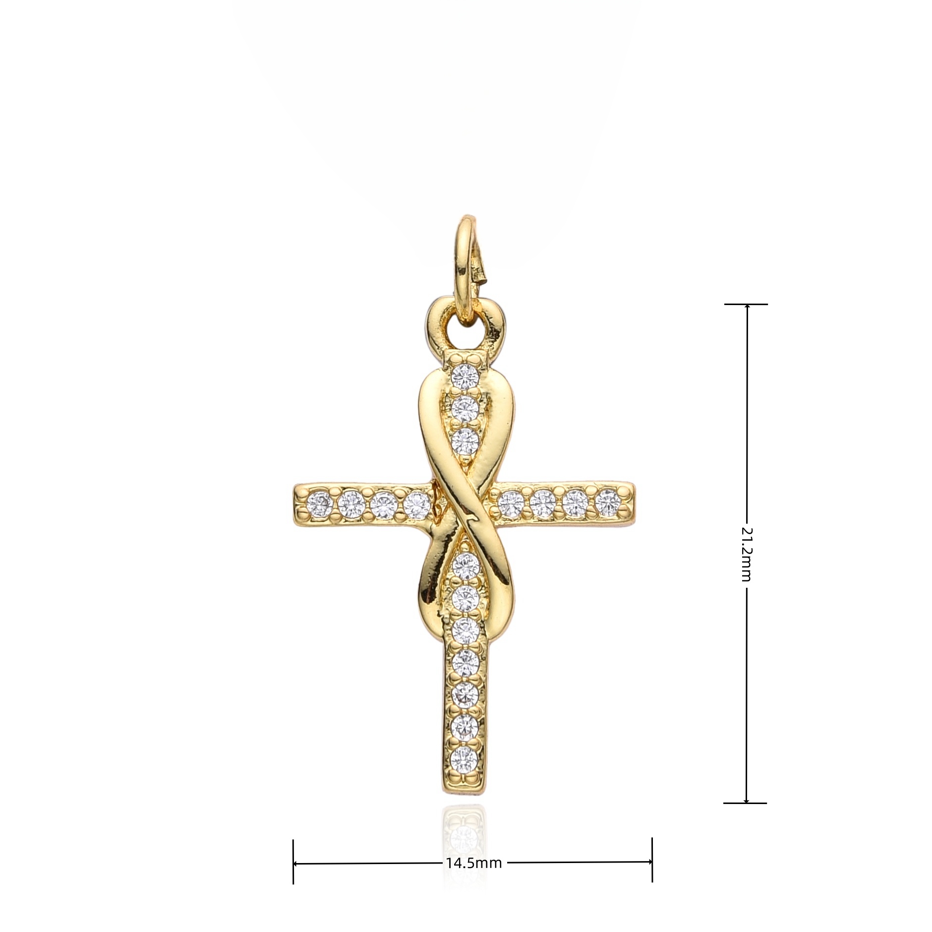 Fashion Micro-inlaid Zircon Cr - Cross Pendant Necklace Gold review and price