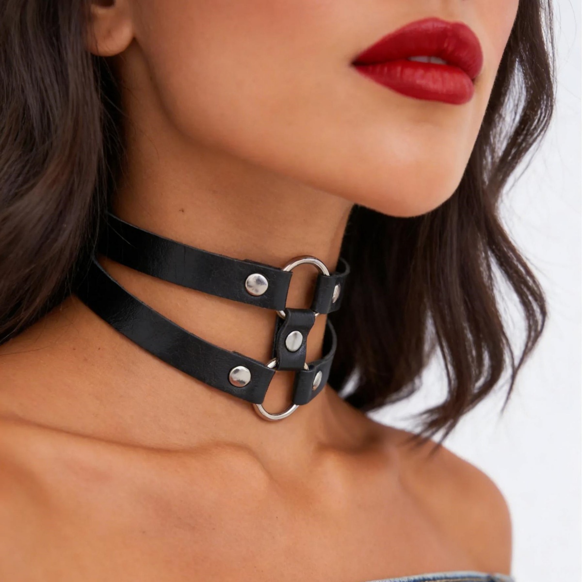 Fashion PU Leather Spiked Chok - Goth Punk Spike Choker review and price