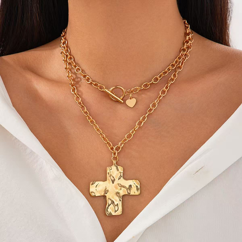Hot sale Gold Layered Chunky C - Cross Pendant Necklace Gold review and price