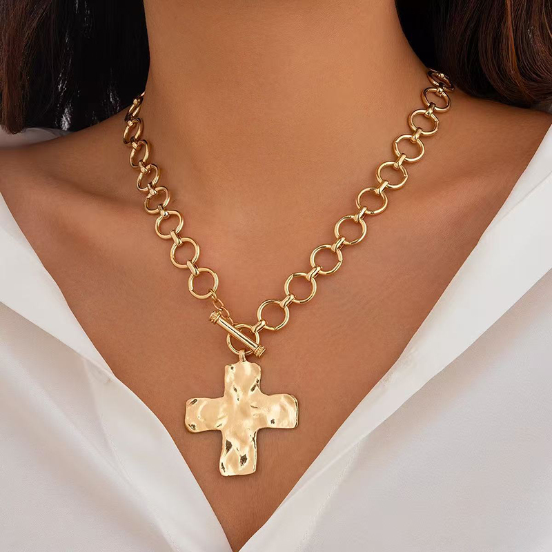 Hot sale Gold Layered Chunky C - Cross Pendant Necklace Gold review and price