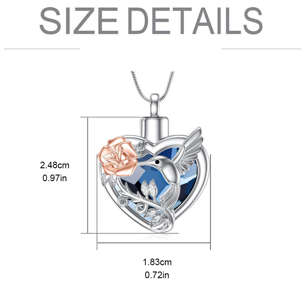 Hummingbird Heart Urn Locket N - Heart Locket Necklace Photo review and price