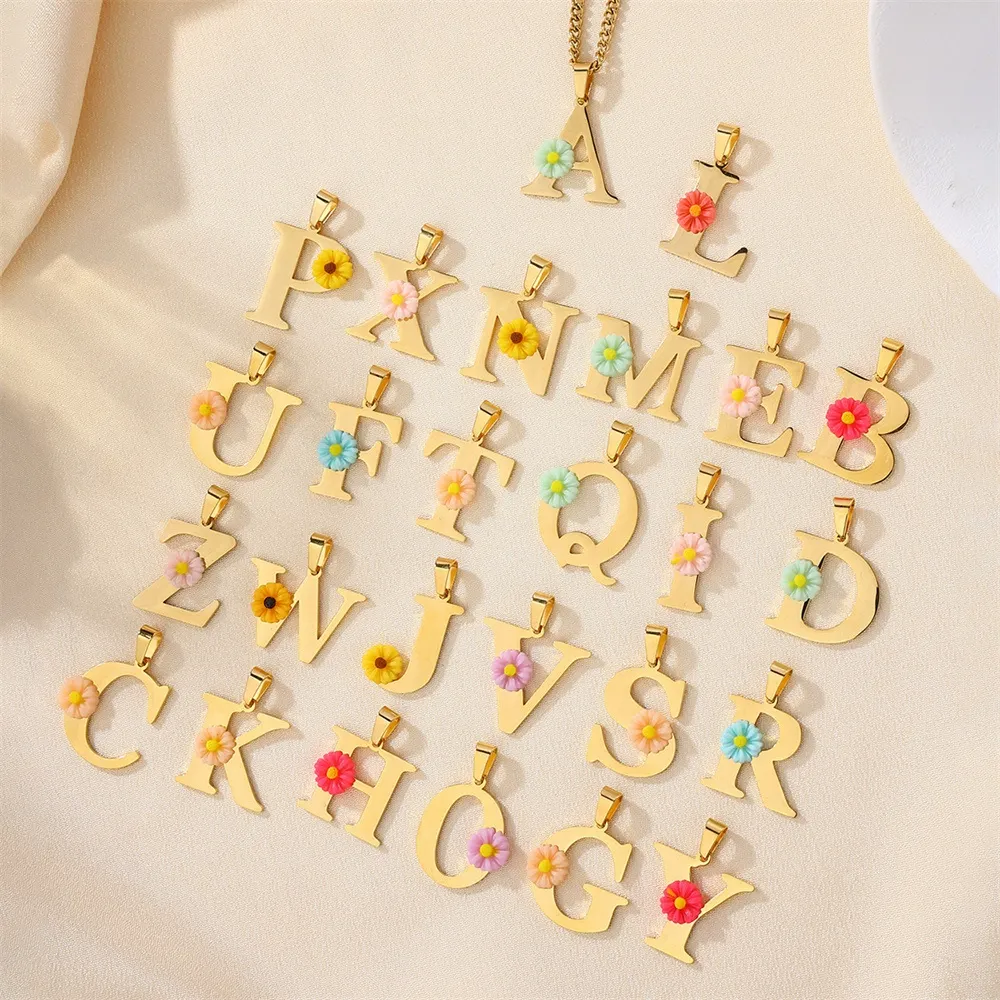 Personalized Daisy Initial Let - Initial Letter Necklace 18K Gold review and price