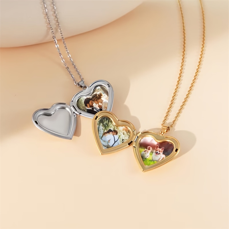 Personalized 1/2 Picture Heart - Heart Locket Necklace Photo review and price