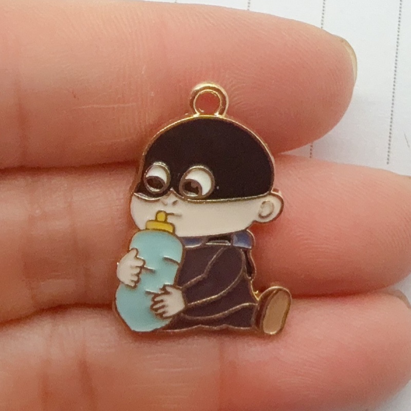 10pcs alloy drip oil cartoon p - Earrings review and price