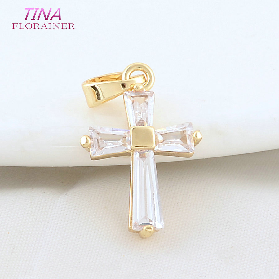6PCS 12*18MM 14K Gold Color Br - Cross Pendant Necklace Gold review and price