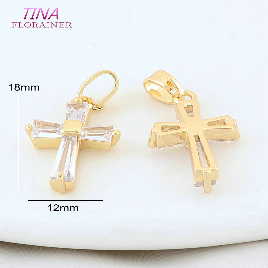 6PCS 12*18MM 14K Gold Color Br - Cross Pendant Necklace Gold review and price