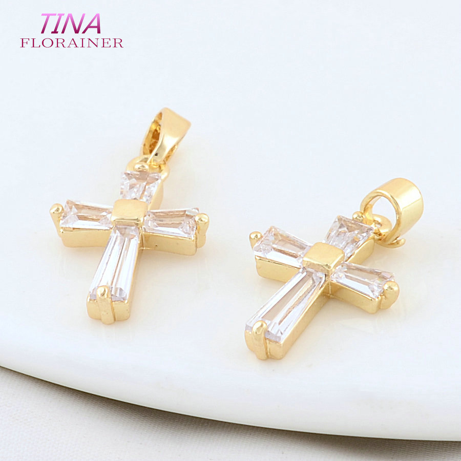 6PCS 12*18MM 14K Gold Color Br - Cross Pendant Necklace Gold review and price