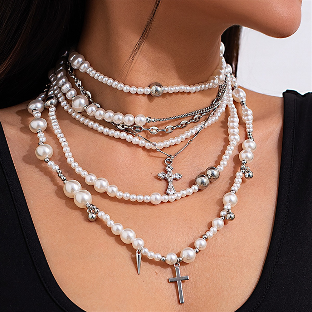 Multi-layer Imitation Pearl Be - Layered Pendant Necklace Aesthetic review and price