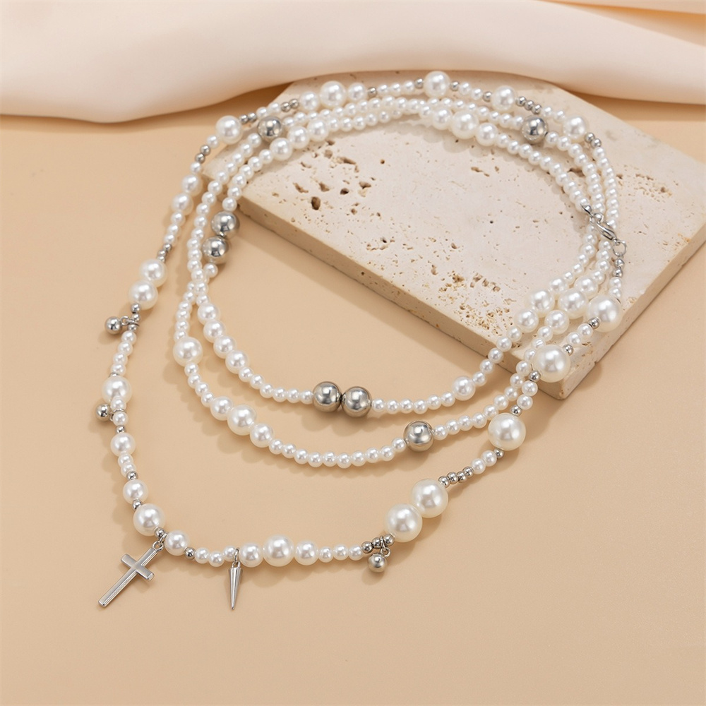 Multi-layer Imitation Pearl Be - Layered Pendant Necklace Aesthetic review and price