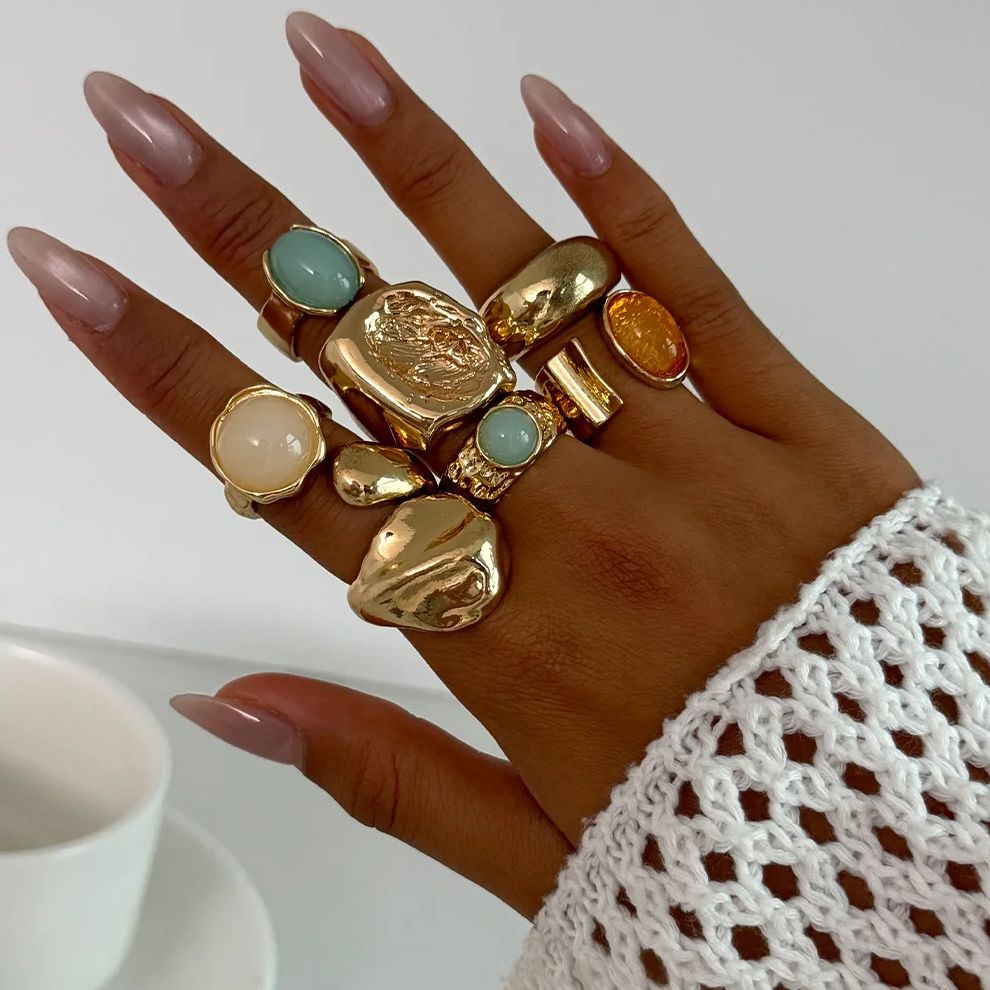 DIEZI 7pcs/set Vintage Multico - Vintage Punk Knuckle Rings Set review and price