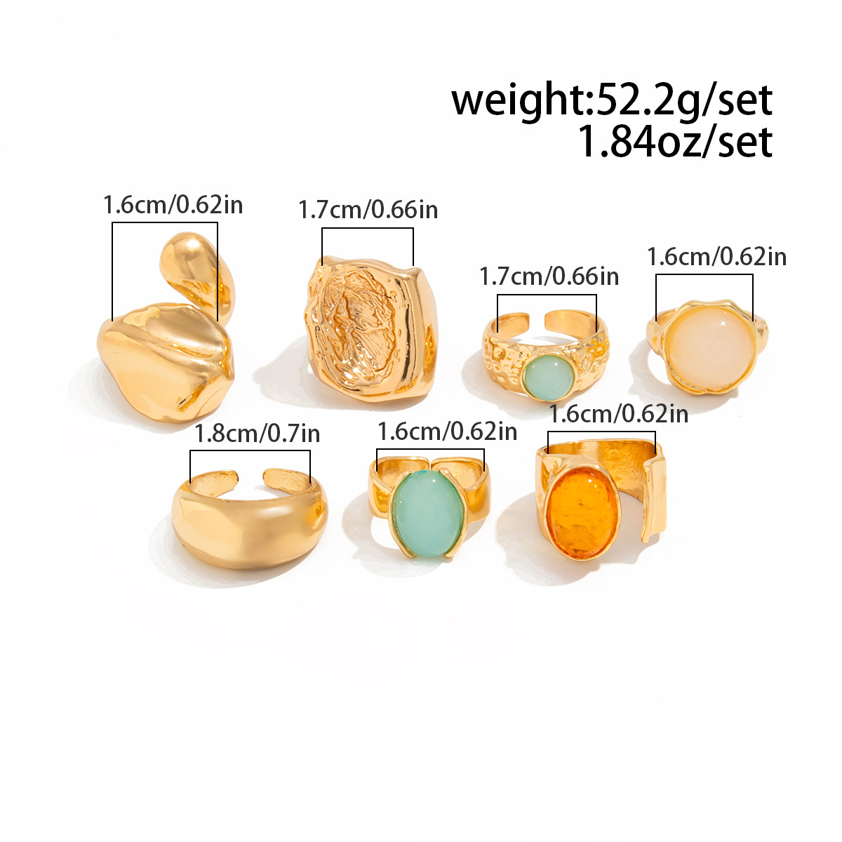 DIEZI 7pcs/set Vintage Multico - Vintage Punk Knuckle Rings Set review and price