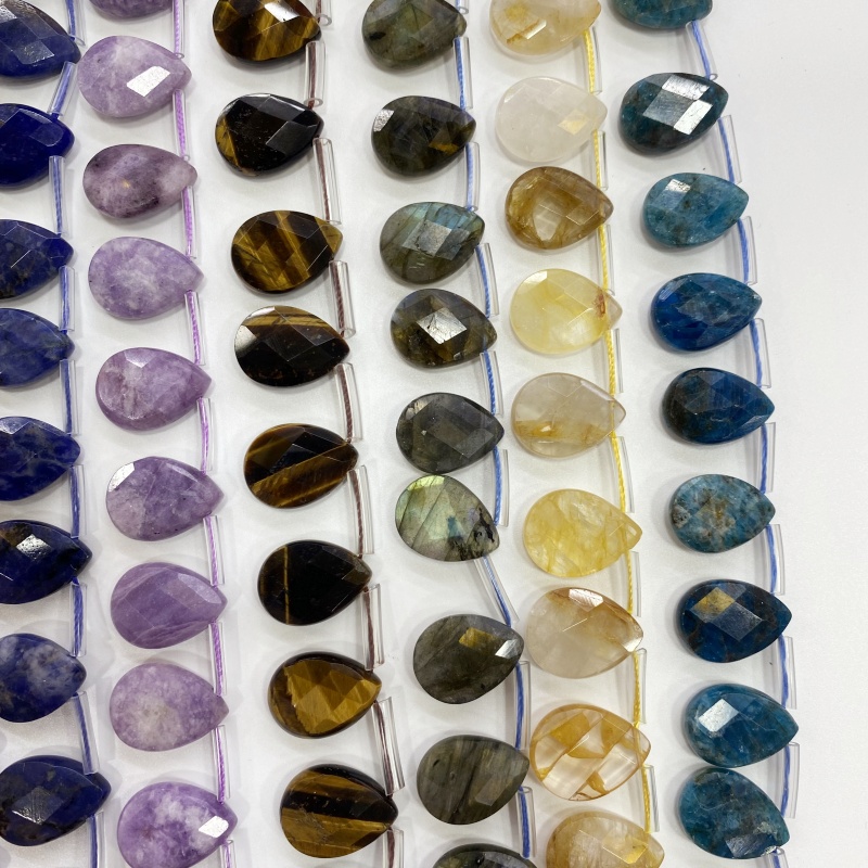 13x18mm Faceted Teardrop Natur - Crystal Pendant Necklace Natural Stone review and price