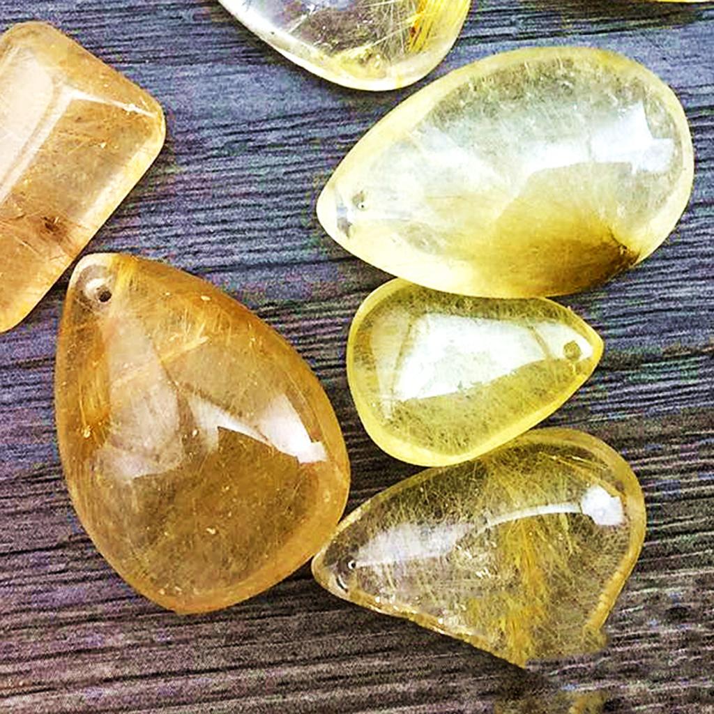 Gold Rutilated Quartz Crystal  - Crystal Pendant Necklace Natural Stone review and price