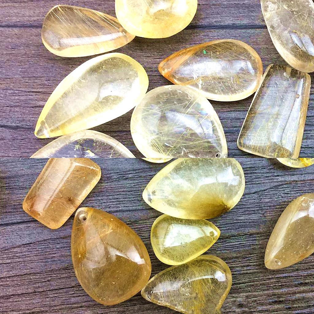 Gold Rutilated Quartz Crystal  - Crystal Pendant Necklace Natural Stone review and price