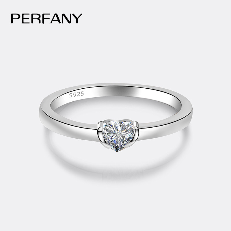 PERFANY 0.3CT Heart Cut Moissa - Moissanite Engagement Ring 1 Carat review and price