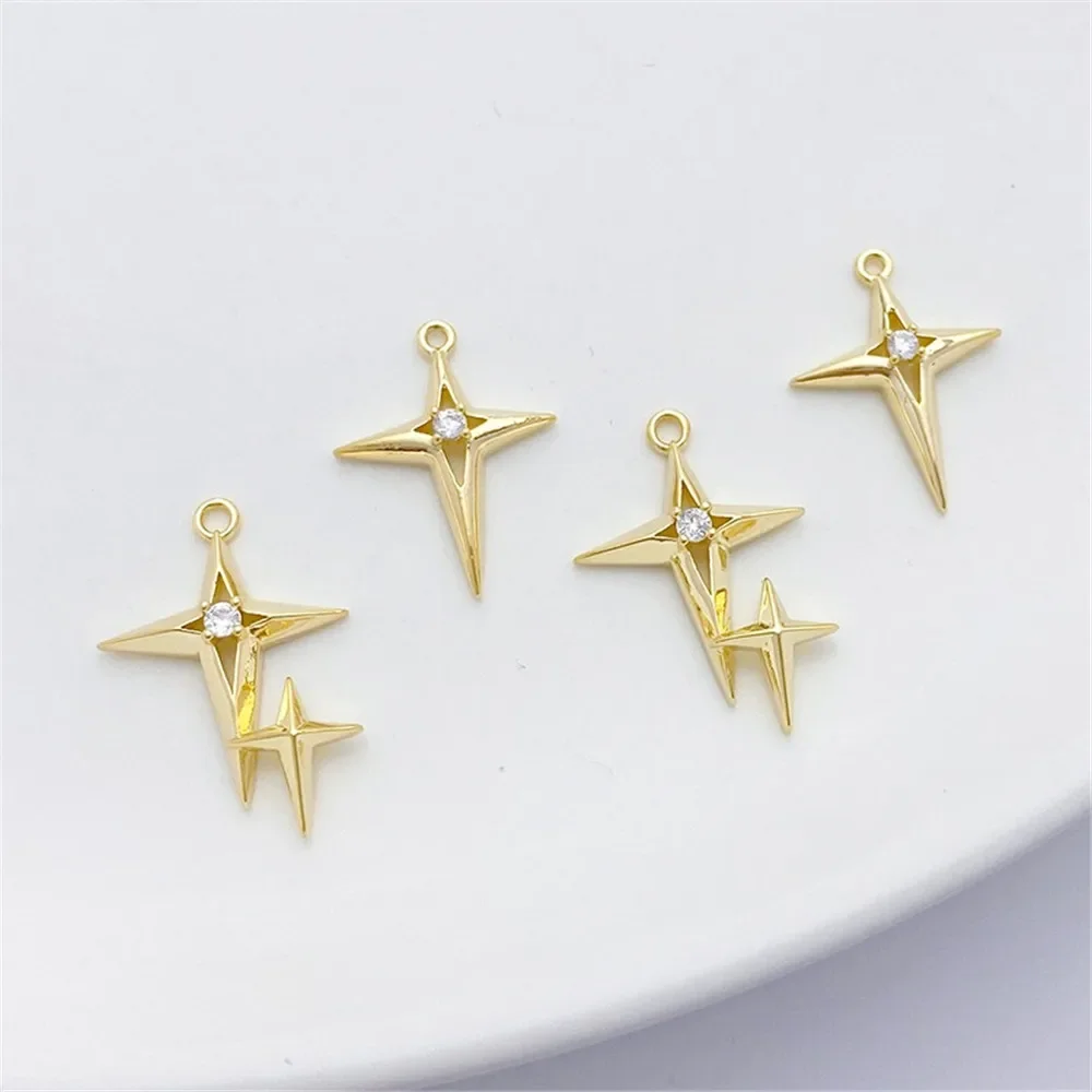 14K Gold-plated Micro-inlaid Z - Cross Pendant Necklace Gold review and price