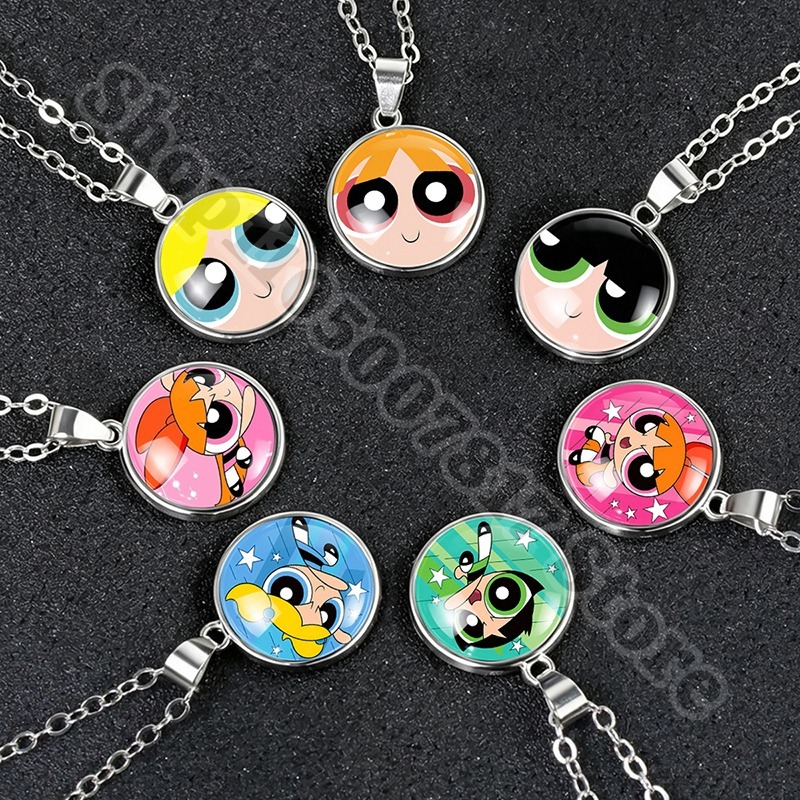 Kawaii The Powerpuffs Girls Cu - Anime Pendant Necklace review and price