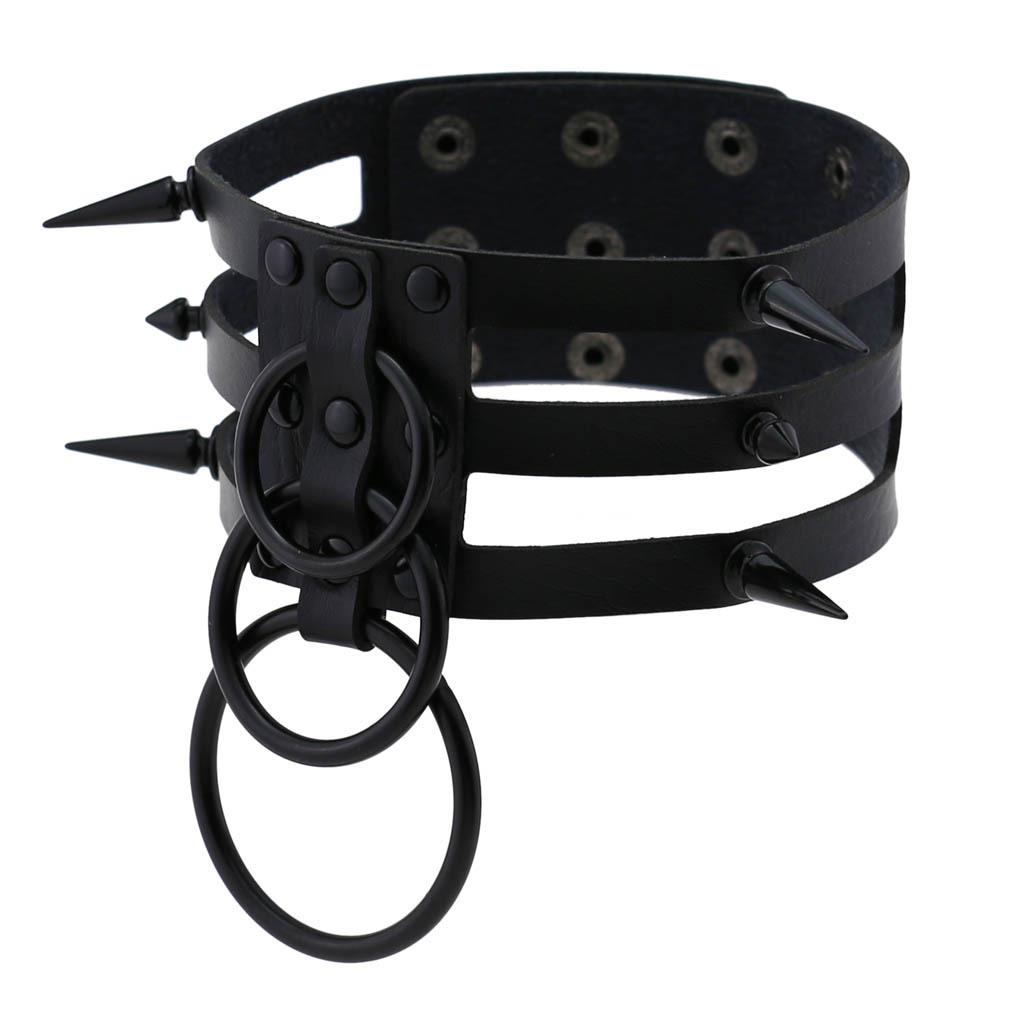 Fashion Women Men Black Rivet  - Goth Punk Spike Choker review and price