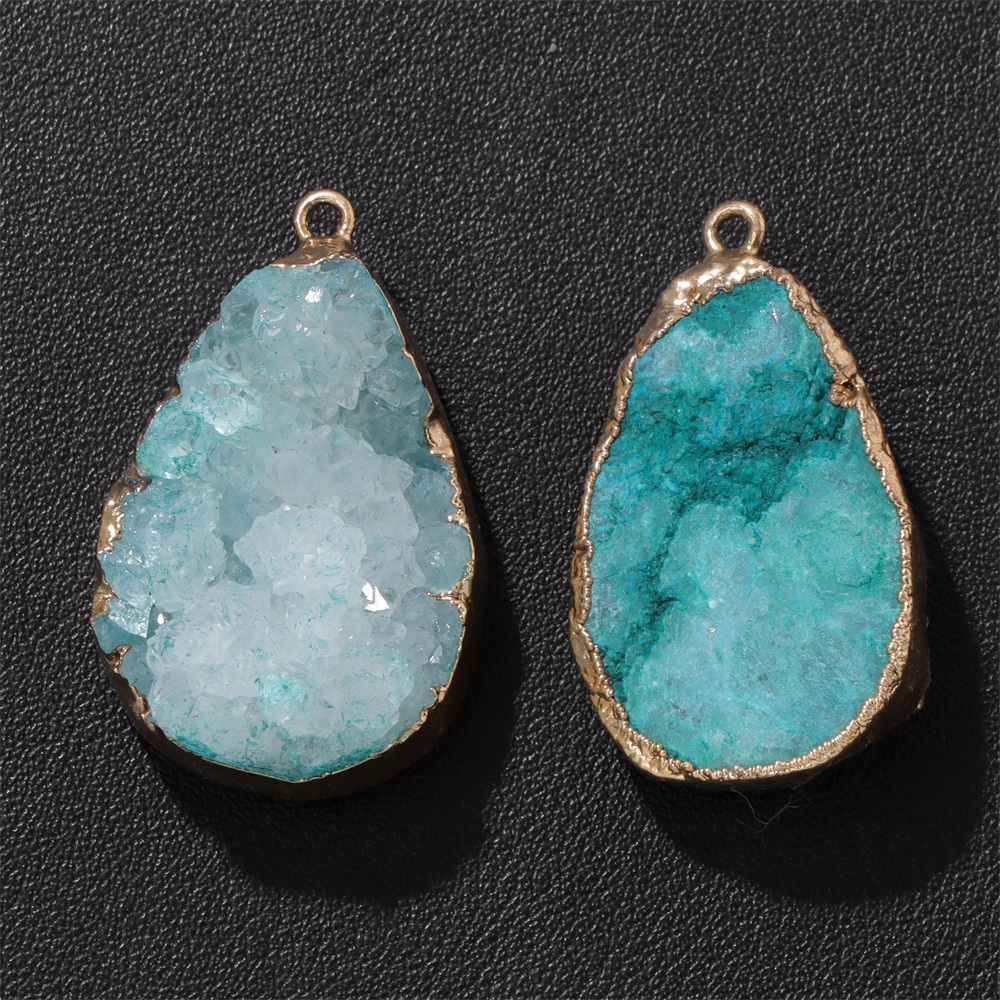 1PC Natural Agate Geode Pendan - Crystal Pendant Necklace Natural Stone review and price