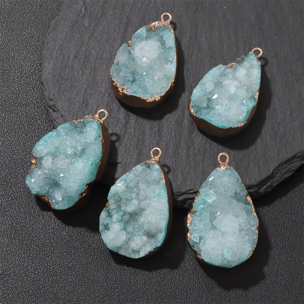1PC Natural Agate Geode Pendan - Crystal Pendant Necklace Natural Stone review and price