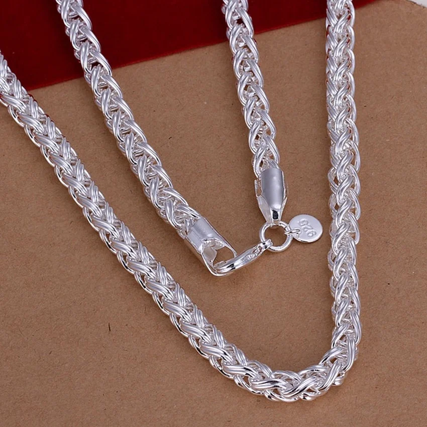 50cm 925 Sterling Silver 6MM N - 925 Sterling Silver Chain Necklace Men review and price