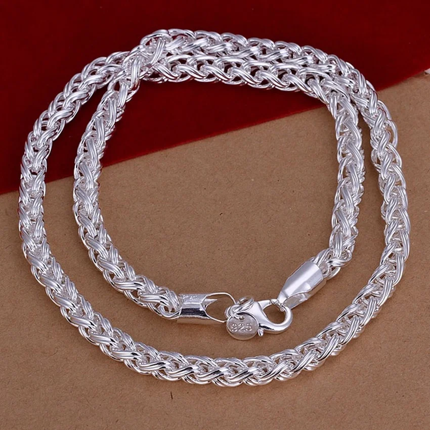 50cm 925 Sterling Silver 6MM N - 925 Sterling Silver Chain Necklace Men review and price