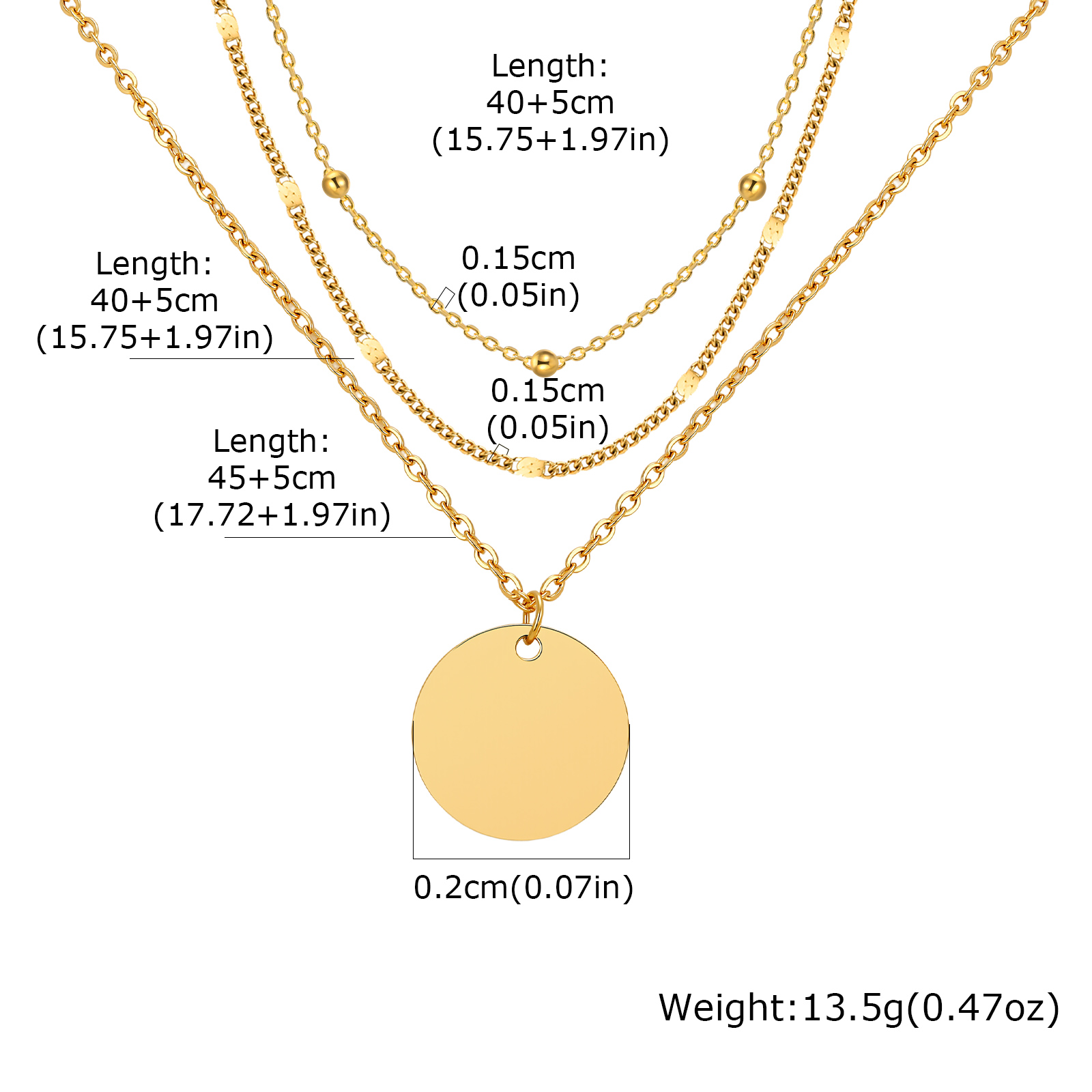 Stainless Steel Layered Neckla - Layered Pendant Necklace Aesthetic review and price