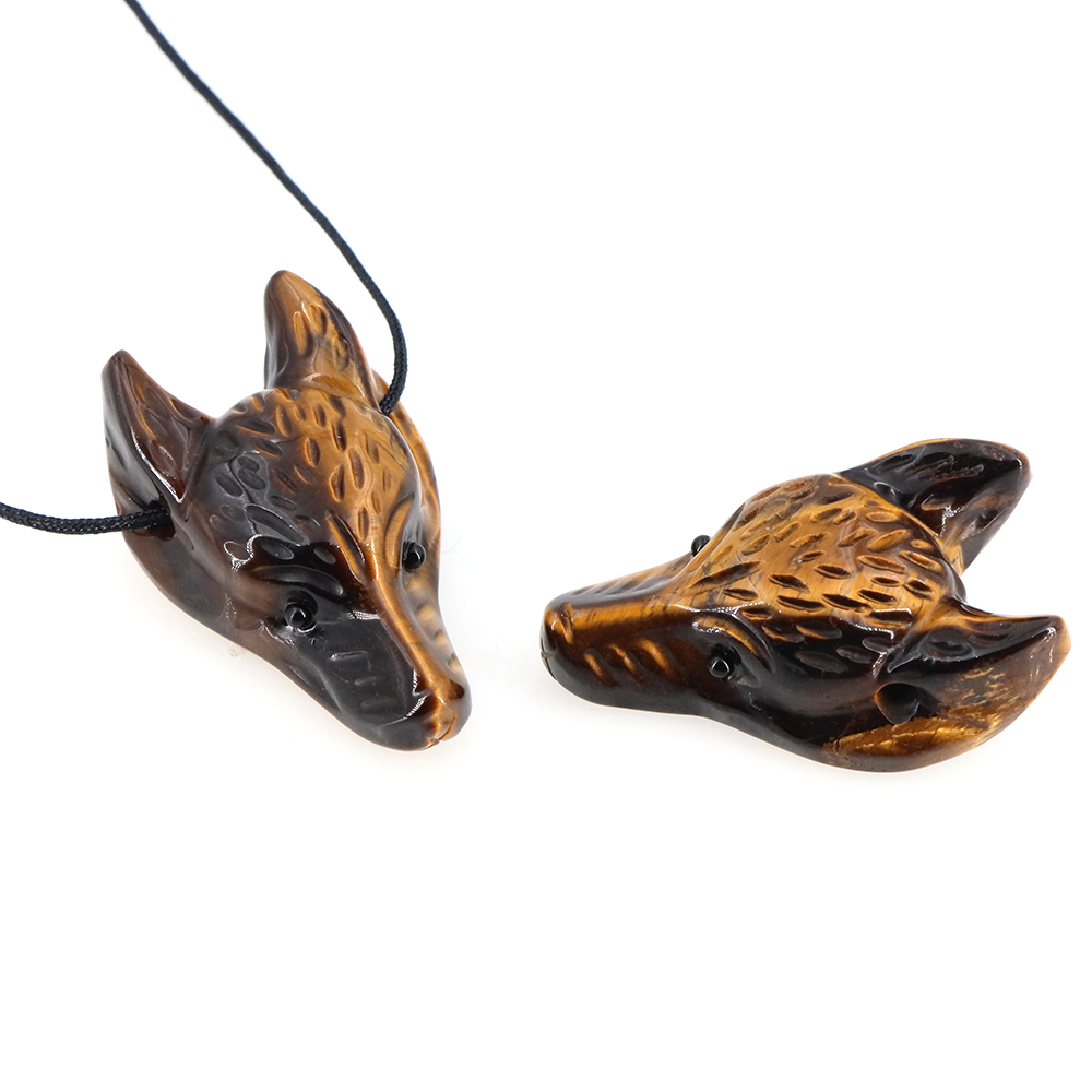 40mm Wolf Head Stone Pendant N - Crystal Pendant Necklace Natural Stone review and price