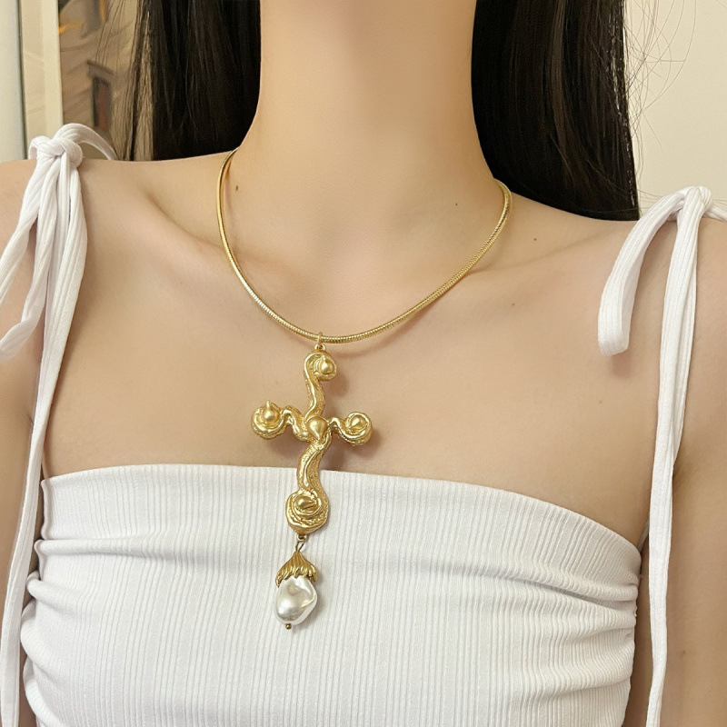 Vintage Exaggerated Baroque Pe - Pearl Choker Necklace Vintage review and price