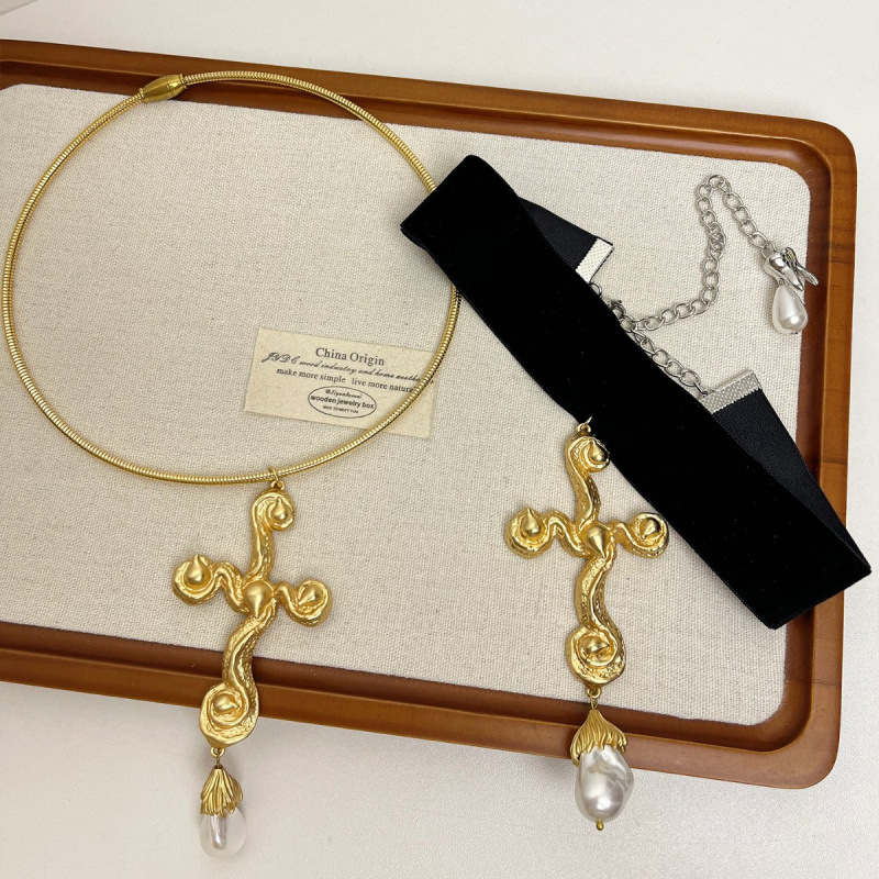 Vintage Exaggerated Baroque Pe - Pearl Choker Necklace Vintage review and price