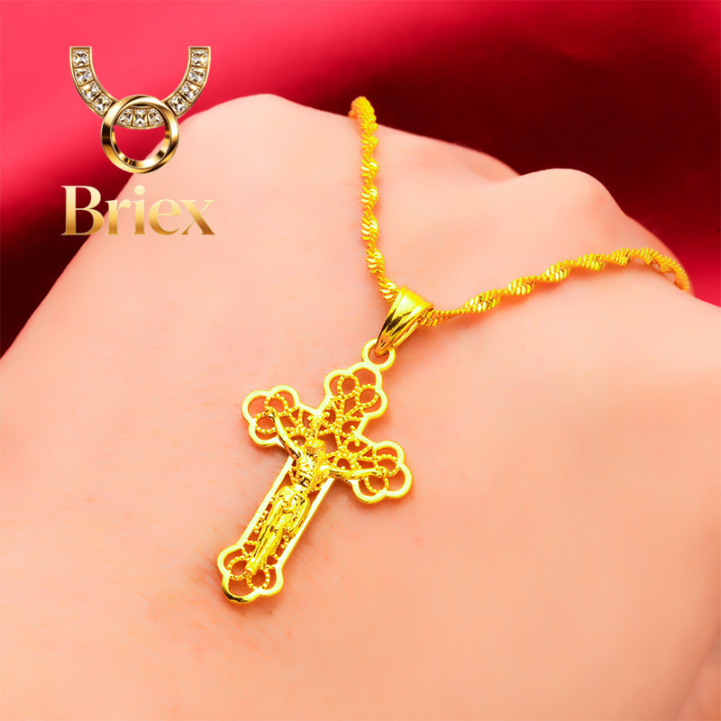 Briex Jewelry Ins Vintage Gold - Cross Pendant Necklace Gold review and price
