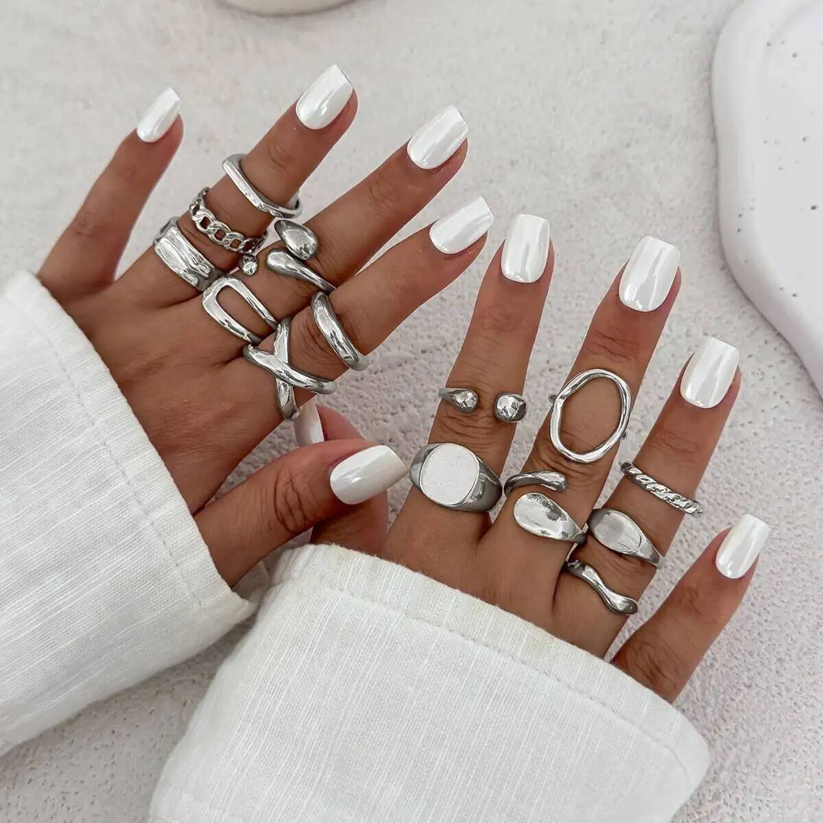 IngeSight.Z 14Pcs/Set Hip Hop  - Vintage Punk Knuckle Rings Set review and price