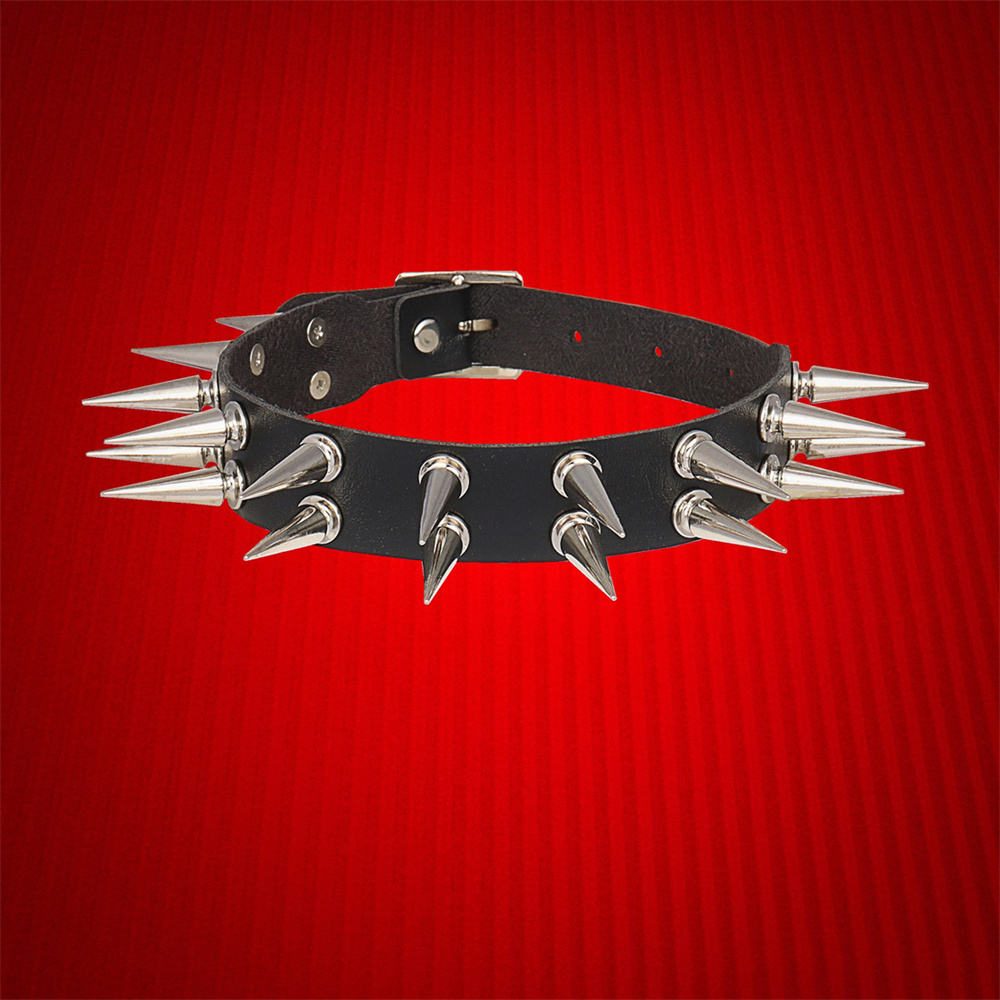 Long Spiked Choker Collar For  - Goth Punk Spike Choker review and price