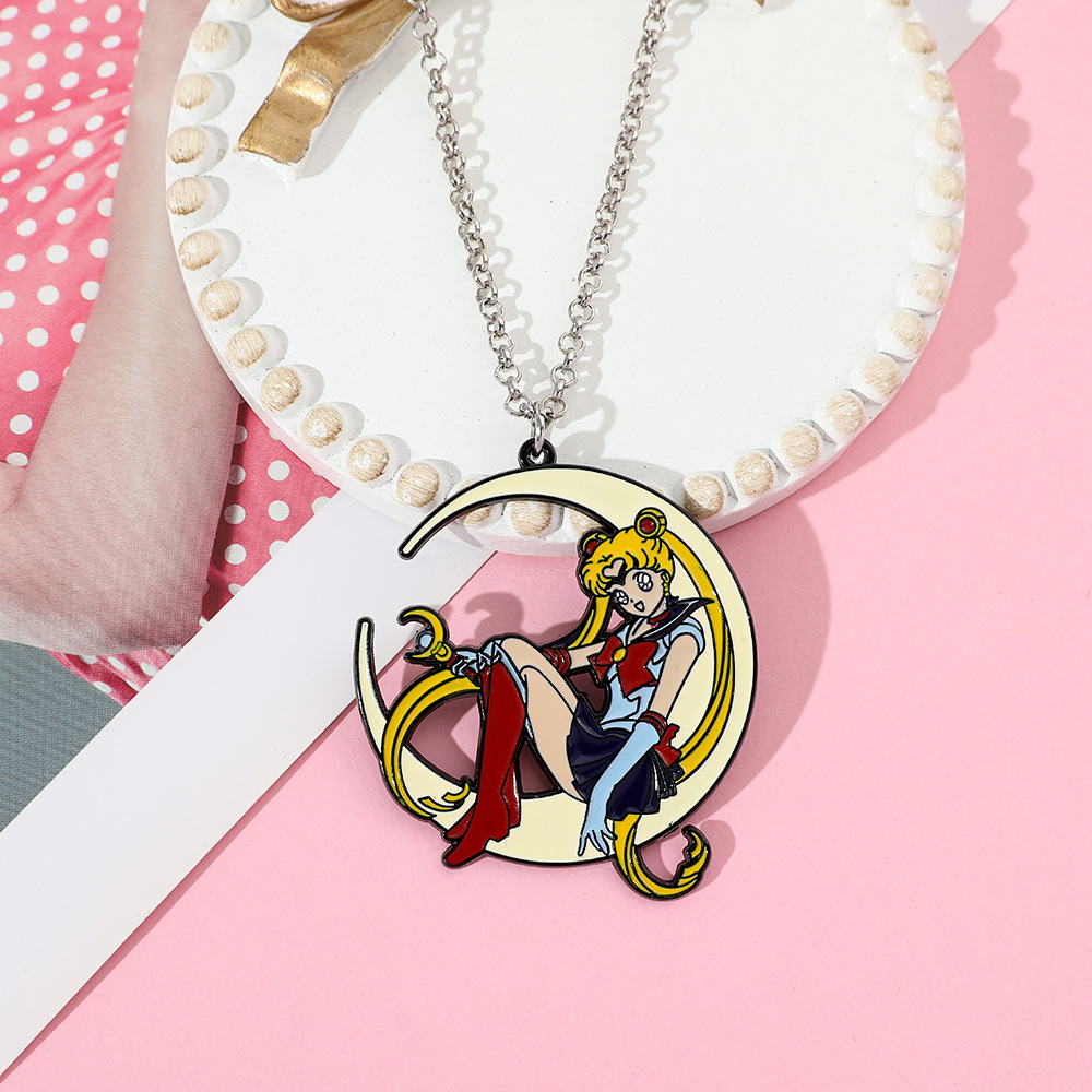 Sweet Anime Metal Enamel Neckl - Anime Pendant Necklace review and price