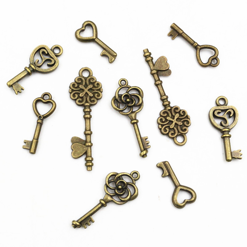 40pcs Key Charms Pendants Anti - Heart Locket Necklace Photo review and price