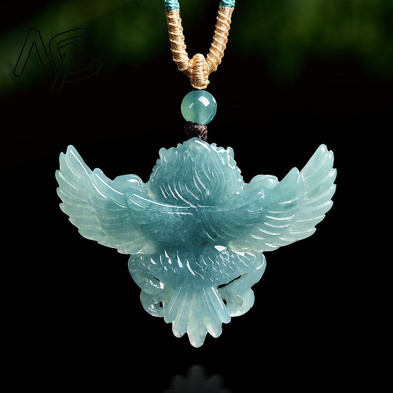 Real Natural Emerald Jade Blue - Necklaces review and price