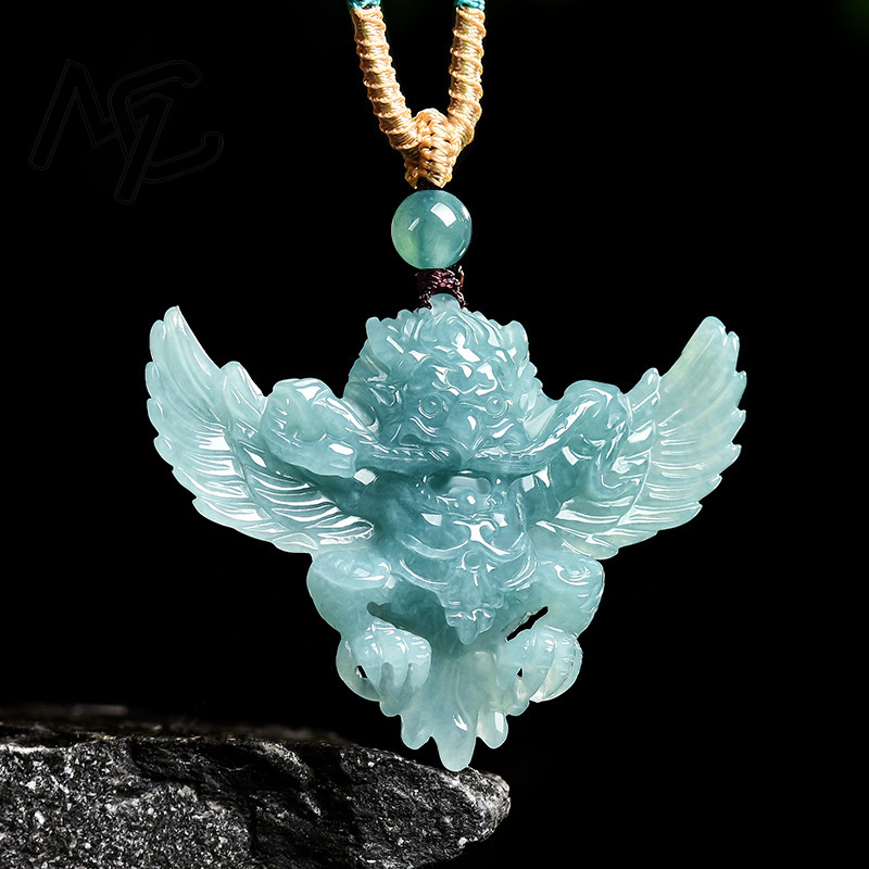 Real Natural Emerald Jade Blue - Necklaces review and price