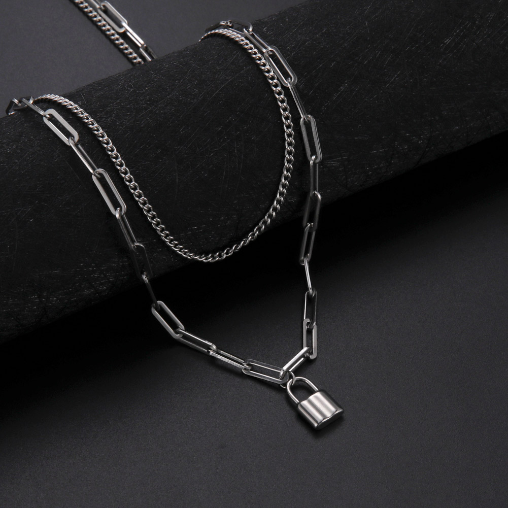 Unift Aesthetic Padlock Pendan - Layered Pendant Necklace Aesthetic review and price