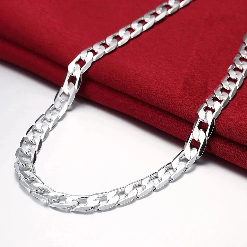 925 Sterling Silver Necklace F - Cuban Link Chain 12Mm review and price