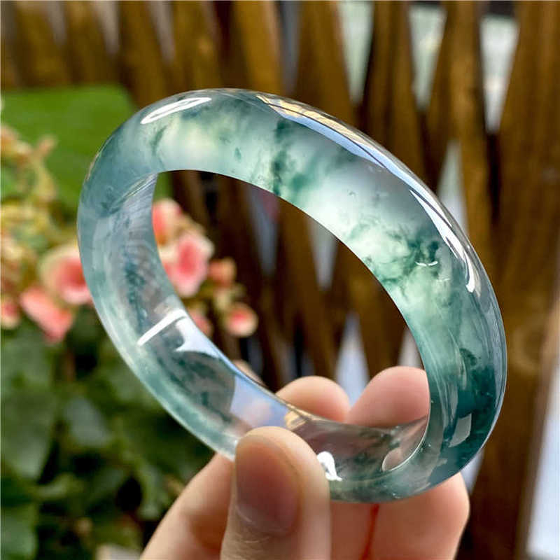 Ice-type jadeite with flower p - Bracelets review and price