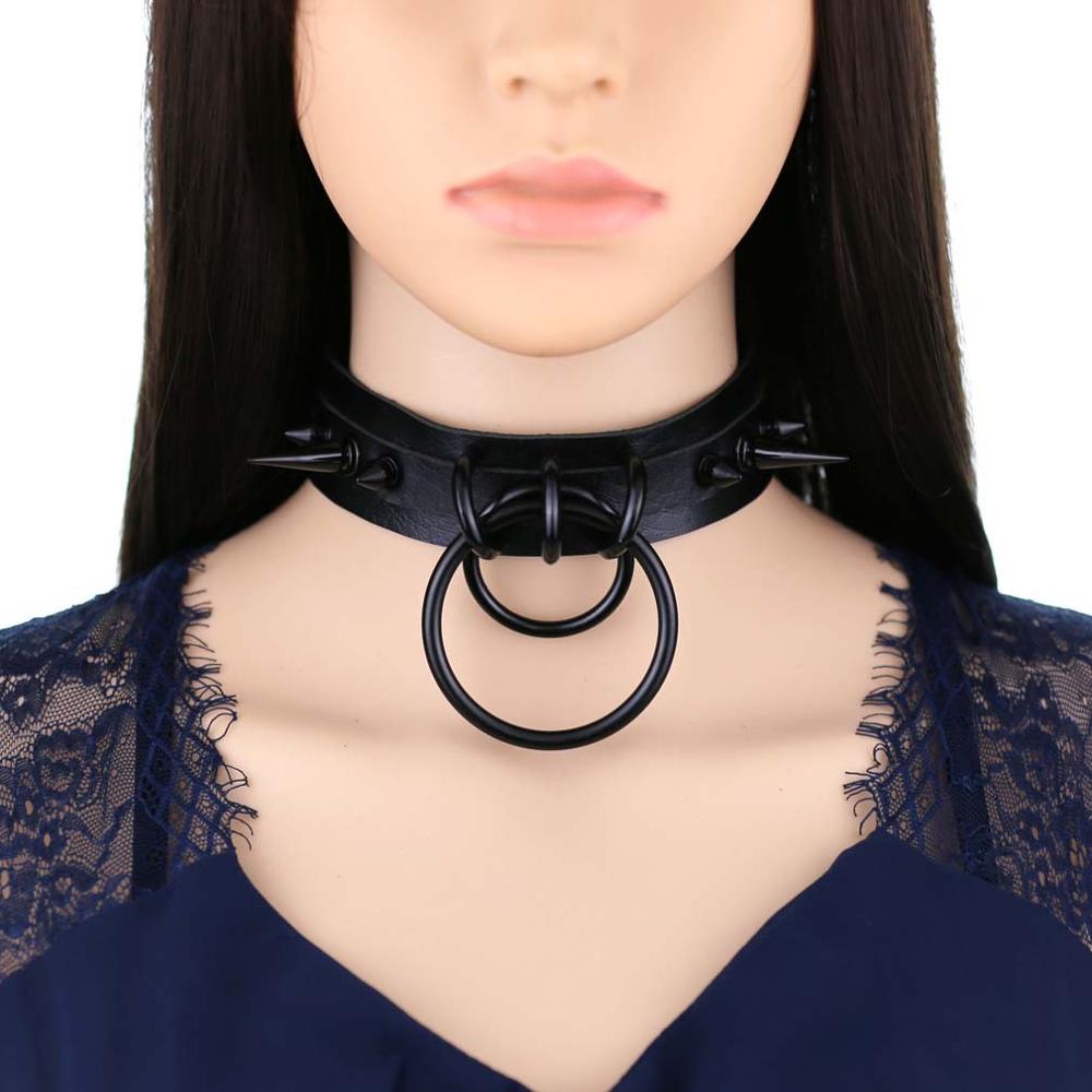 Black Spiked Choker Goth Leath - Goth Punk Spike Choker review and price